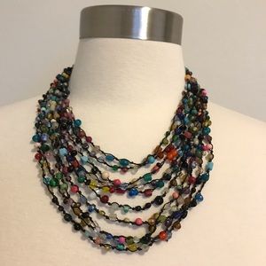 Zad multi-color strand necklace